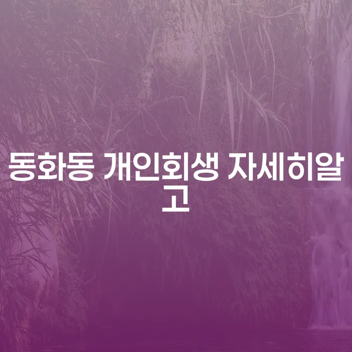 동화동 개인회생 자세히알고