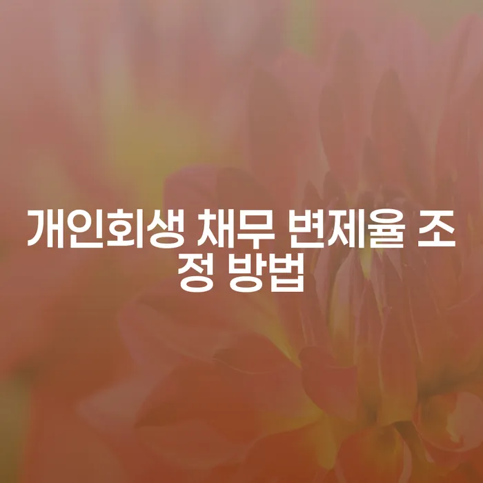개인회생 채무 변제율 조정 방법: 어떻게 시작해야 할까요?