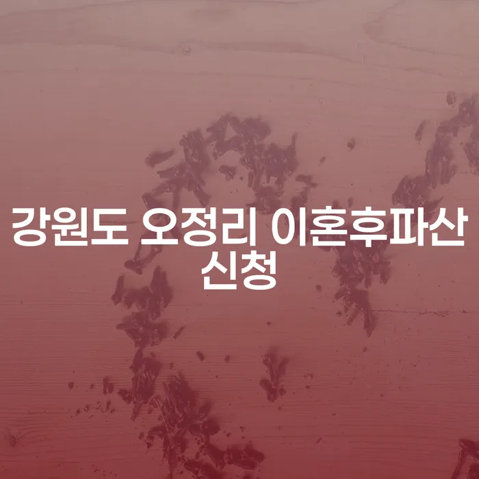 강원도 오정리, 이혼 후 파산 신청이 필요한가요?