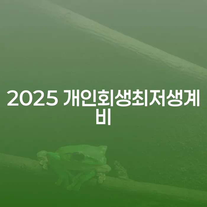 2025년 개인회생 최저생계비는 어떻게 결정될까요?