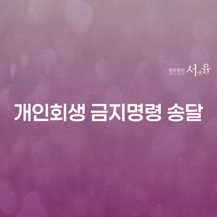 개인회생 금지명령 송달, 어떻게 이해하고 준비해야 할까요?